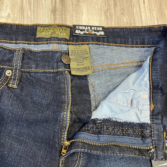 Urban Star Men's Stretch Relaxed Fit Straight Leg Blue Jeans Size W34 L32 - Picture 7 of 9